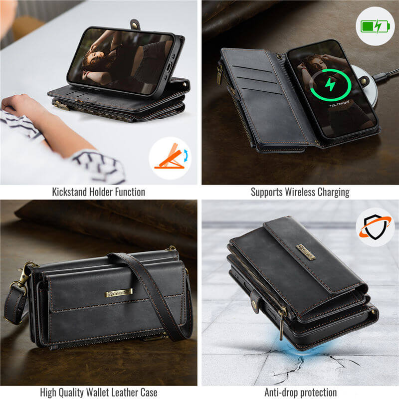 CaseMe iPhone Air Wallet Case – RFID Blocking, 9 Card Slots, Crossbody Strap & Wireless Charging