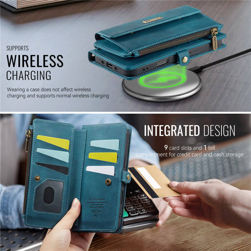 CaseMe iPhone Air Wallet Case – RFID Blocking, 9 Card Slots, Crossbody Strap & Wireless Charging