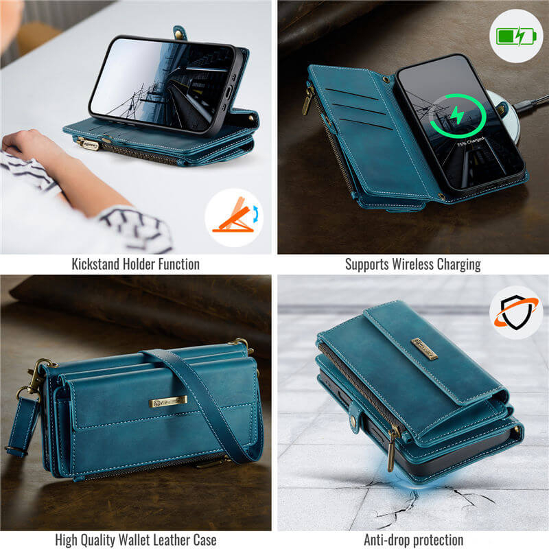 CaseMe iPhone Air Wallet Case – RFID Blocking, 9 Card Slots, Crossbody Strap & Wireless Charging