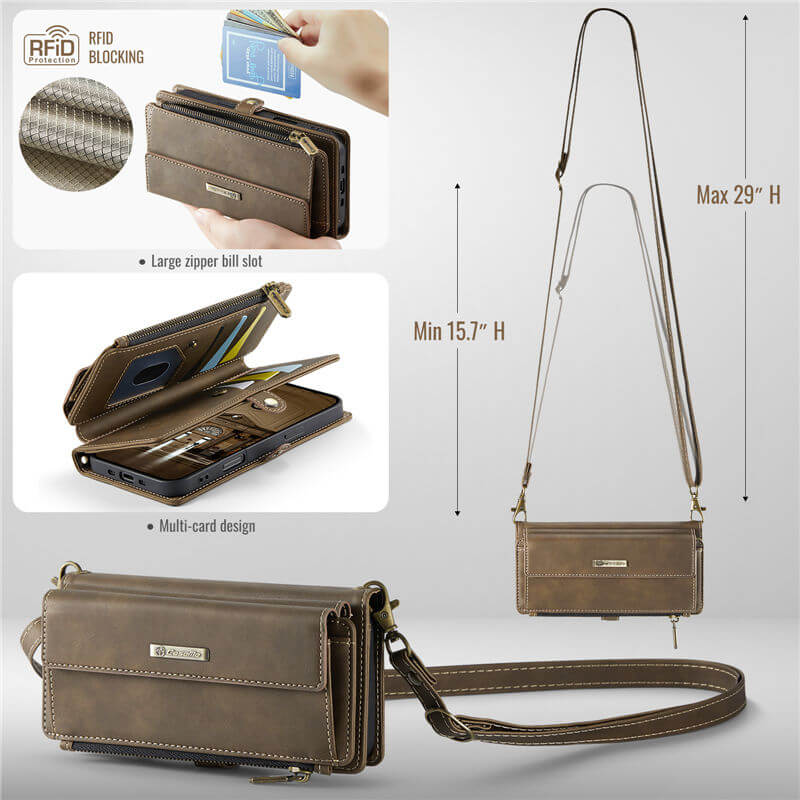 CaseMe iPhone Air Wallet Case – RFID Blocking, 9 Card Slots, Crossbody Strap & Wireless Charging