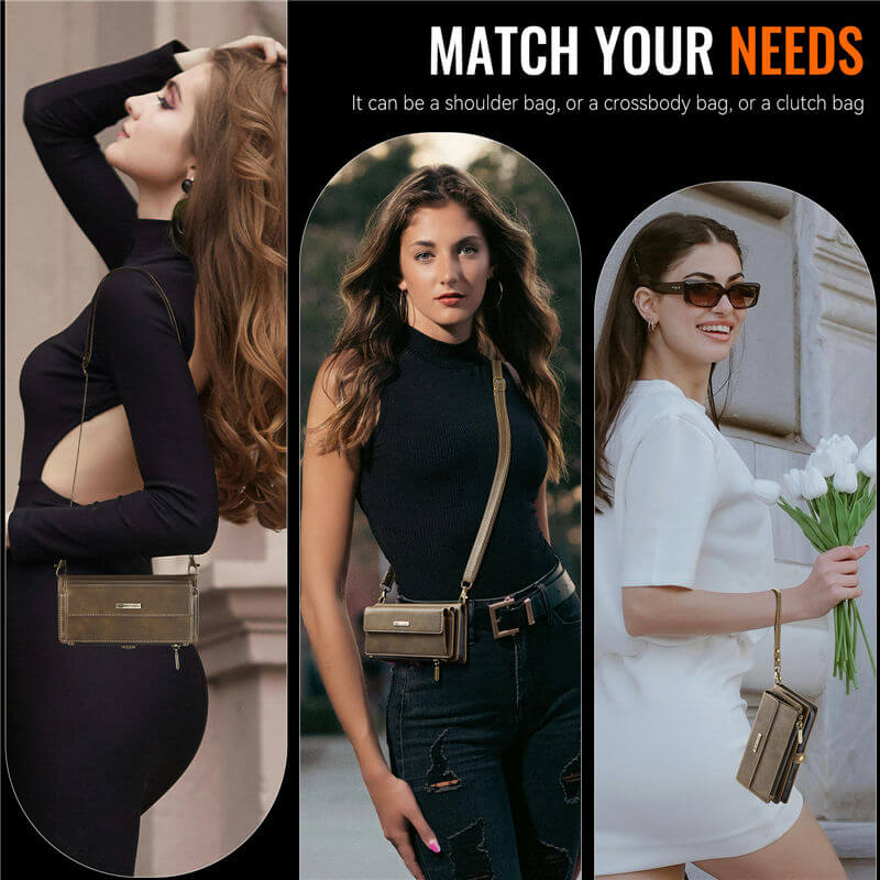 CaseMe iPhone Air Wallet Case – RFID Blocking, 9 Card Slots, Crossbody Strap & Wireless Charging