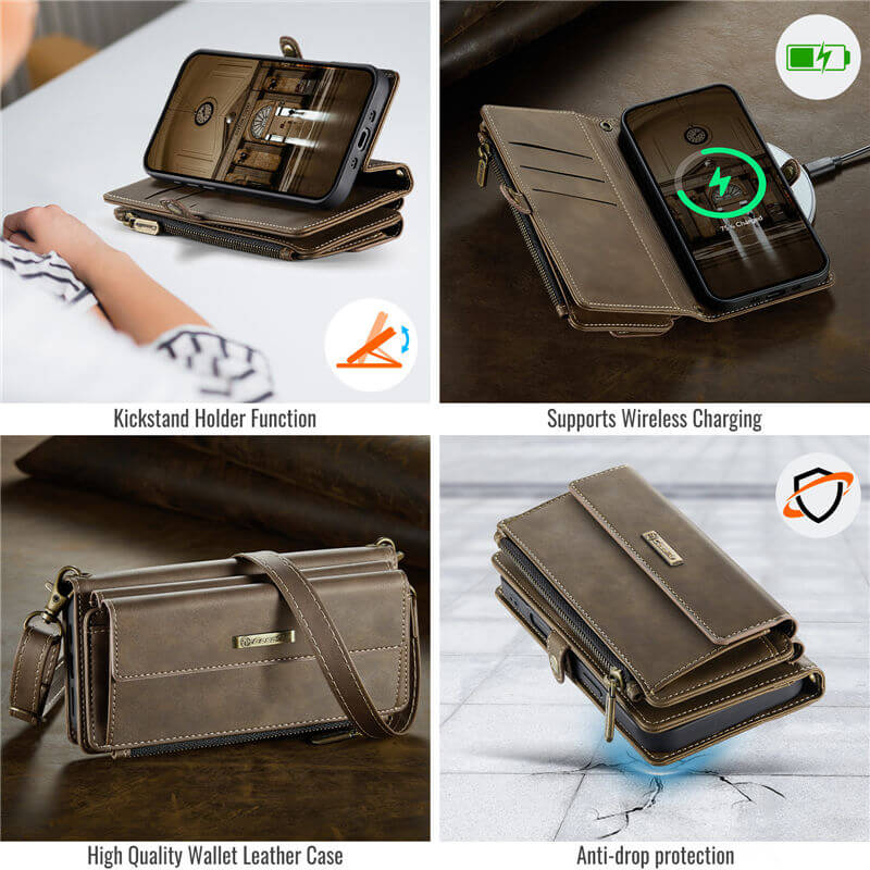CaseMe iPhone Air Wallet Case – RFID Blocking, 9 Card Slots, Crossbody Strap & Wireless Charging