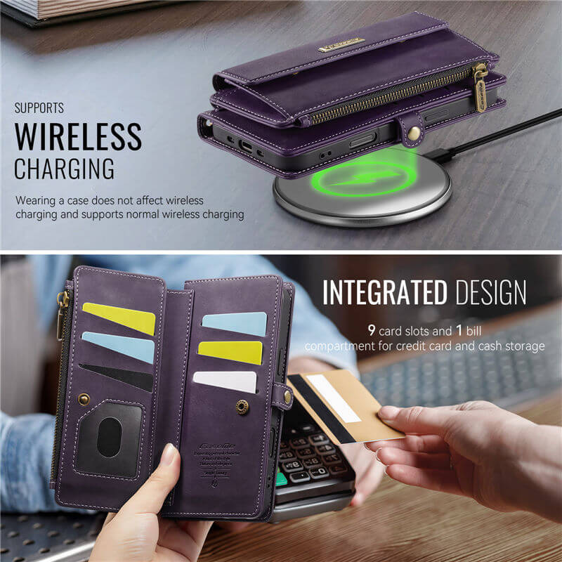 CaseMe iPhone Air Wallet Case – RFID Blocking, 9 Card Slots, Crossbody Strap & Wireless Charging