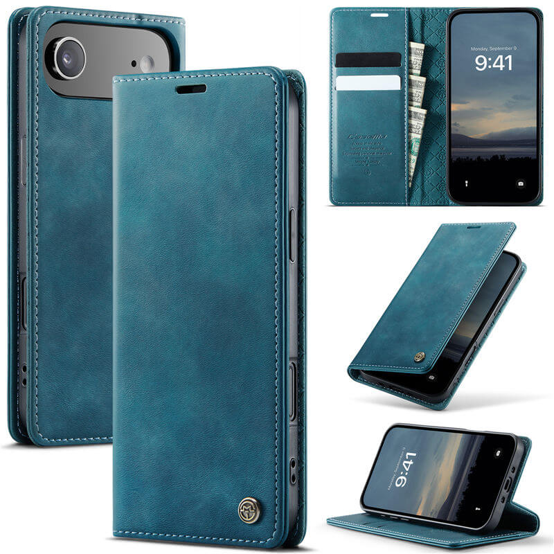 CaseMe iPhone Air Magnetic Wallet Case with RFID Blocking Blue