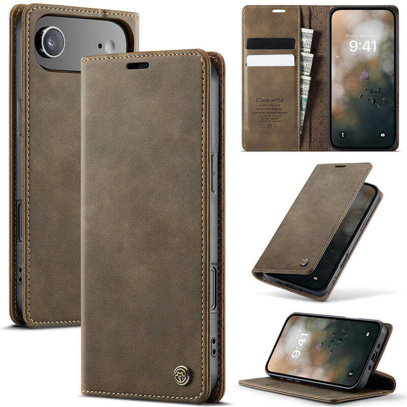 CaseMe iPhone Air Magnetic Wallet Case with RFID Blocking Coffee