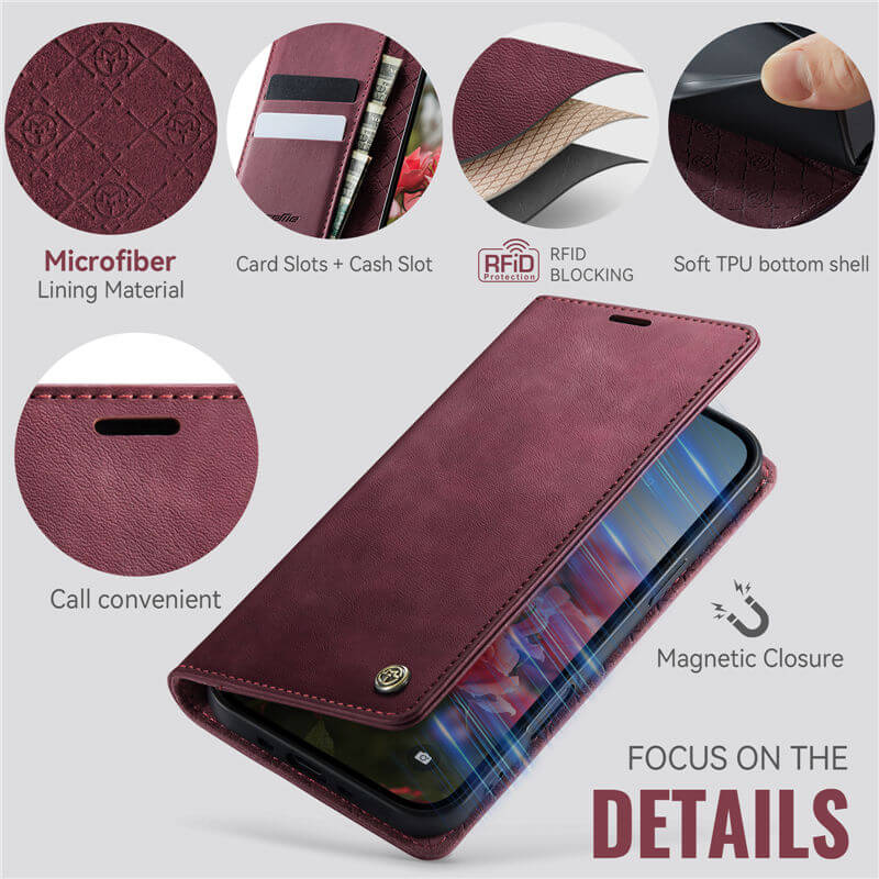 CaseMe iPhone Air Magnetic Wallet Case with RFID Blocking