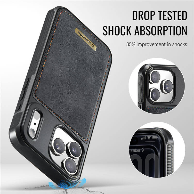 CaseMe iPhone 17 Pro Magnetic 2-in-1 Wallet Case with RFID Blocking