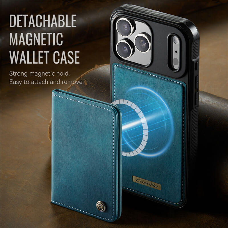 CaseMe iPhone 17 Pro Magnetic 2-in-1 Wallet Case with RFID Blocking