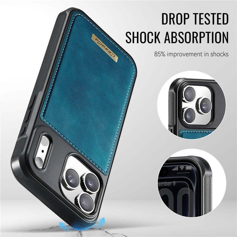 CaseMe iPhone 17 Pro Magnetic 2-in-1 Wallet Case with RFID Blocking