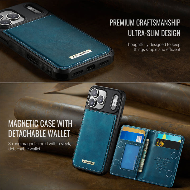 CaseMe iPhone 17 Pro Magnetic 2-in-1 Wallet Case with RFID Blocking