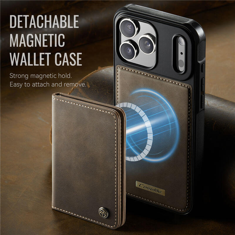 CaseMe iPhone 17 Pro Magnetic 2-in-1 Wallet Case with RFID Blocking