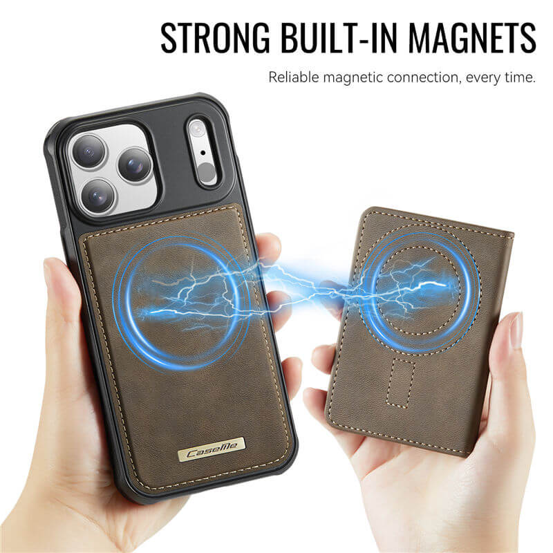 CaseMe iPhone 17 Pro Magnetic 2-in-1 Wallet Case with RFID Blocking