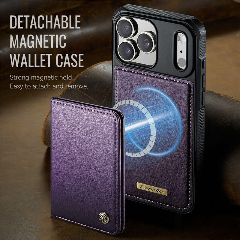 CaseMe iPhone 17 Pro Magnetic 2-in-1 Wallet Case with RFID Blocking