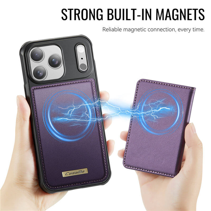 CaseMe iPhone 17 Pro Magnetic 2-in-1 Wallet Case with RFID Blocking