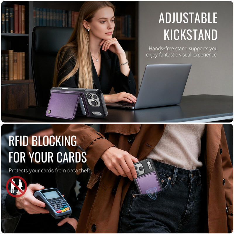 CaseMe iPhone 17 Pro Magnetic 2-in-1 Wallet Case