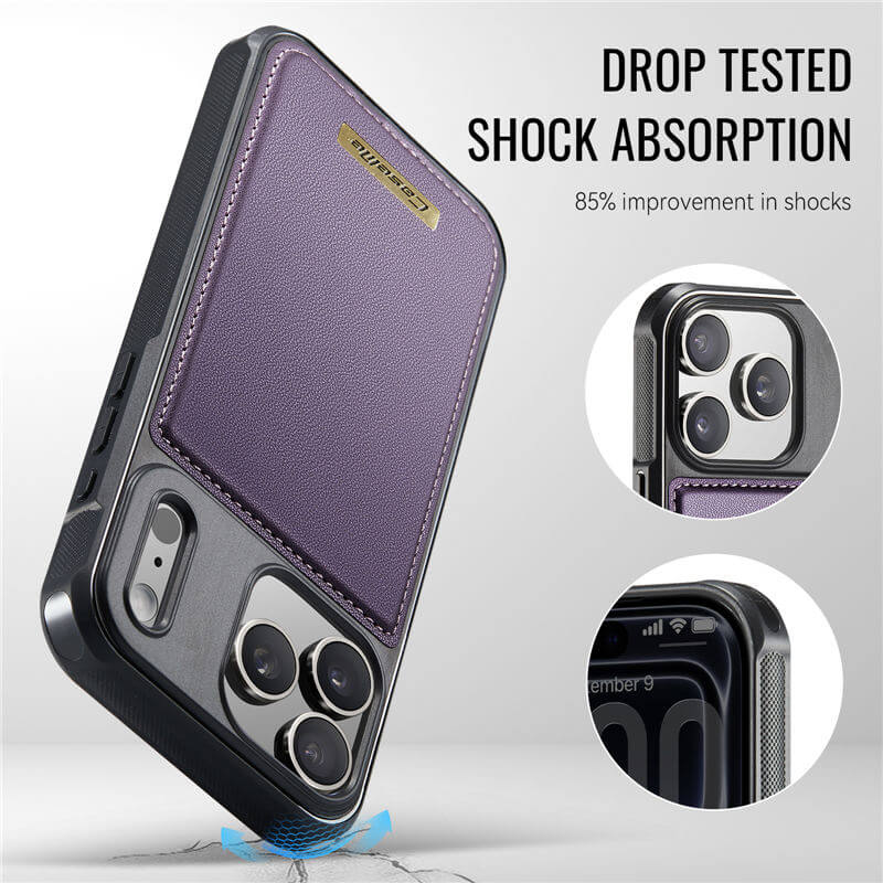 CaseMe iPhone 17 Pro Magnetic 2-in-1 Wallet Case with RFID Blocking