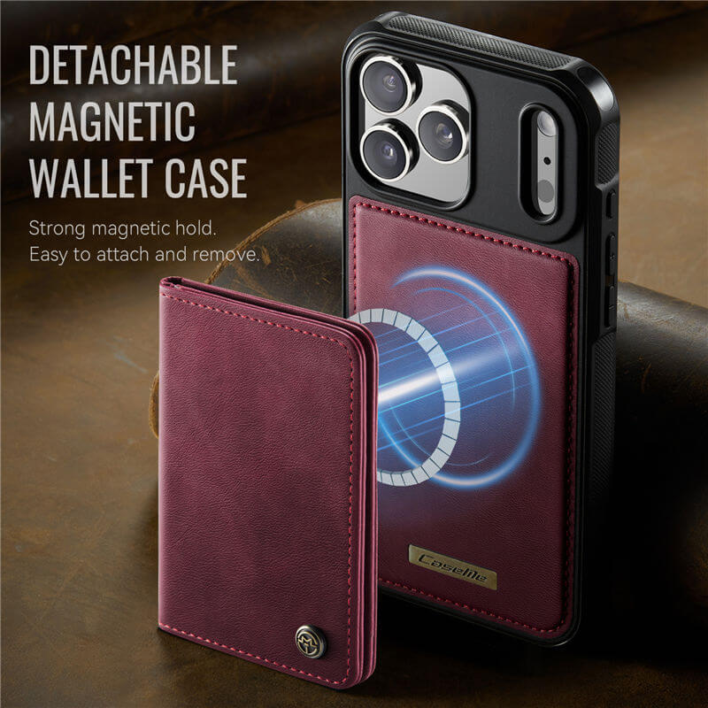 CaseMe iPhone 17 Pro Magnetic 2-in-1 Wallet Case with RFID Blocking