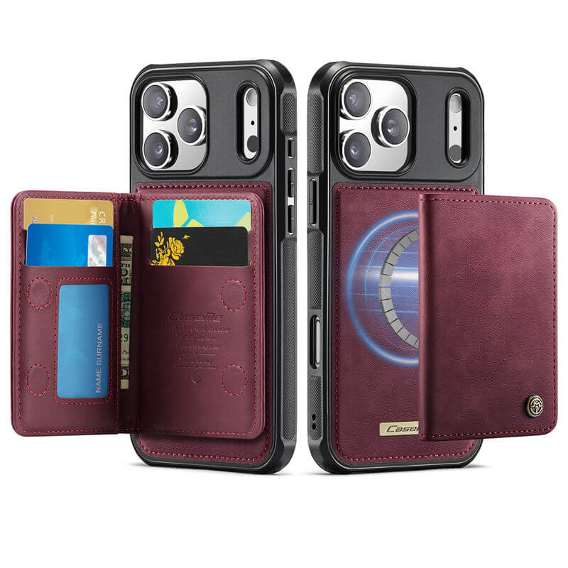 CaseMe iPhone 17 Pro Magnetic 2-in-1 Wallet Case with RFID Blocking