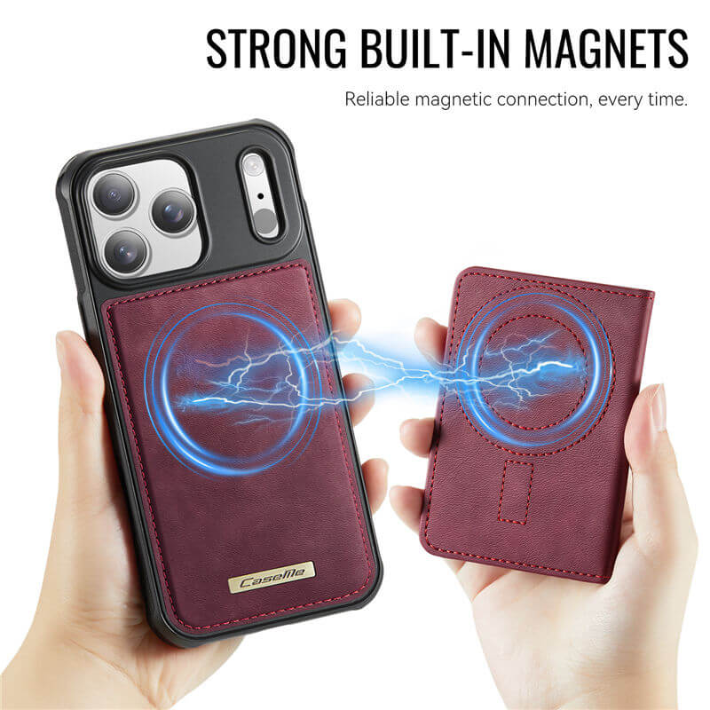 CaseMe iPhone 17 Pro Magnetic 2-in-1 Wallet Case with RFID Blocking