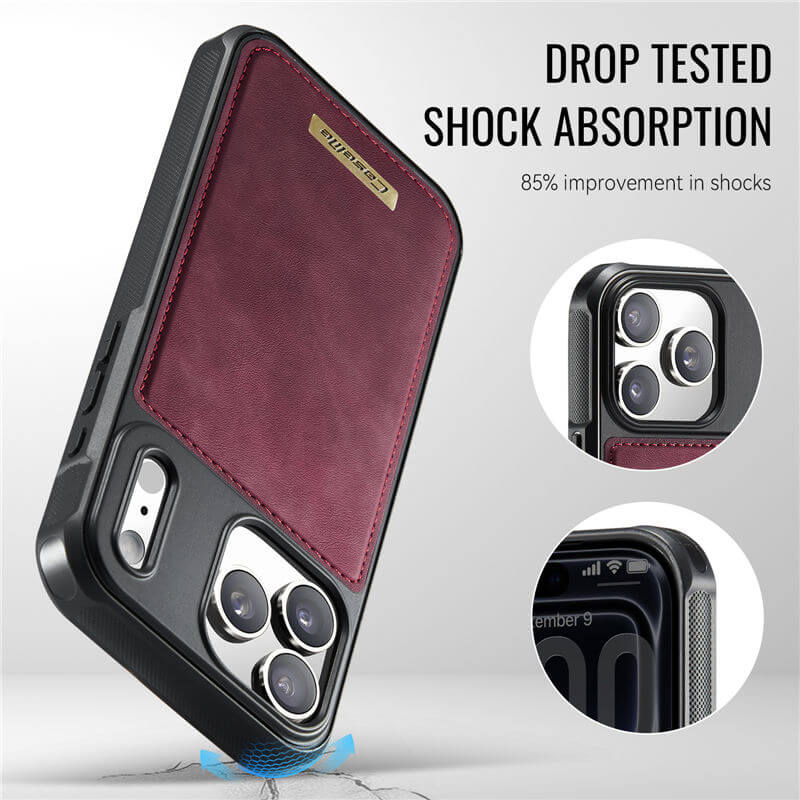 CaseMe iPhone 17 Pro Magnetic 2-in-1 Wallet Case with RFID Blocking