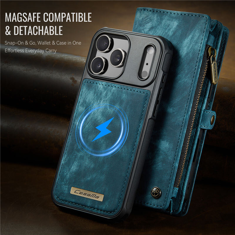 CaseMe iPhone 17 Pro Max 2-in-1 Magnetic RFID Wallet Case