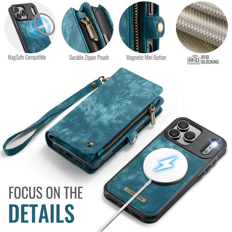 CaseMe iPhone 17 Pro Max 2-in-1 Magnetic RFID Wallet Case