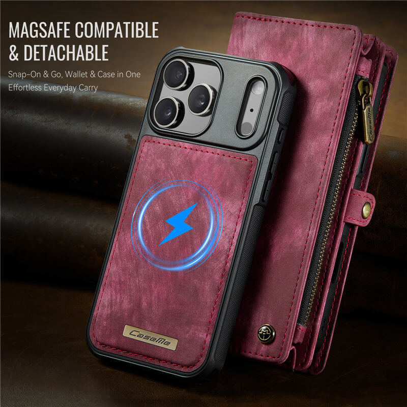 CaseMe iPhone 17 Pro Max 2-in-1 Magnetic RFID Wallet Case