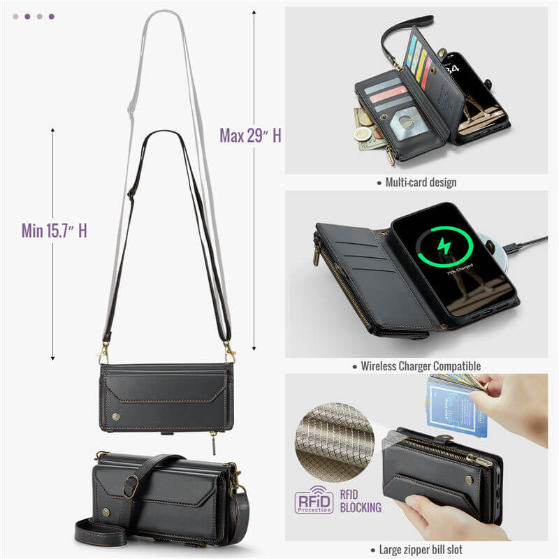 CaseMe iPhone 17 Pro Max Wallet RFID Blocking Crossbody Phone Case