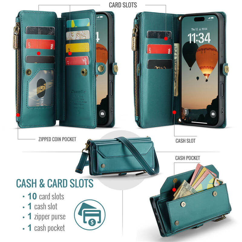 CaseMe iPhone 17 Pro Max RFID Wallet Crossbody Case