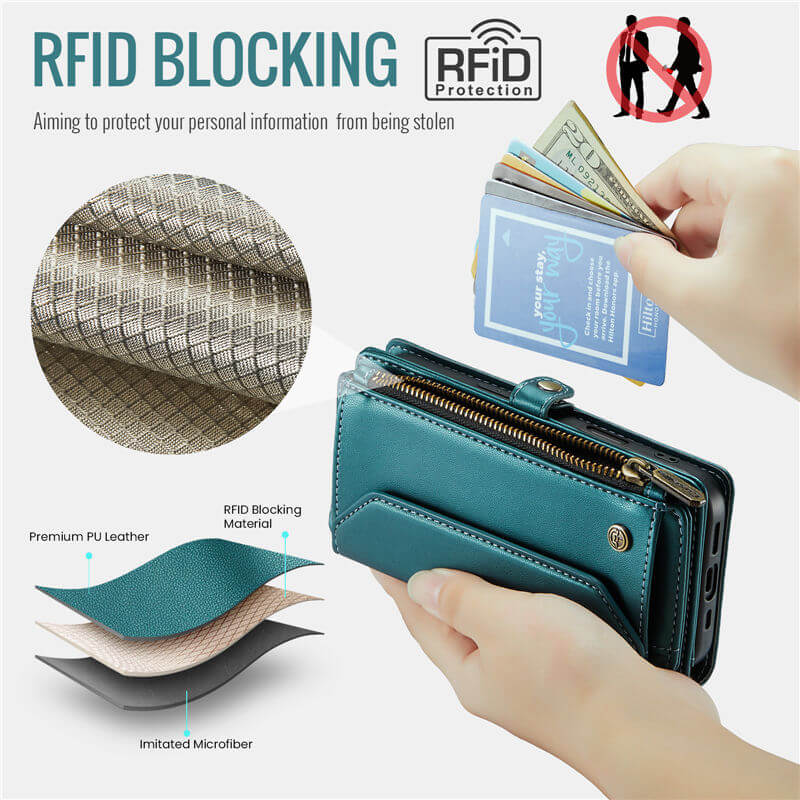 CaseMe iPhone 17 Pro Max Wallet RFID Blocking Crossbody Phone Case