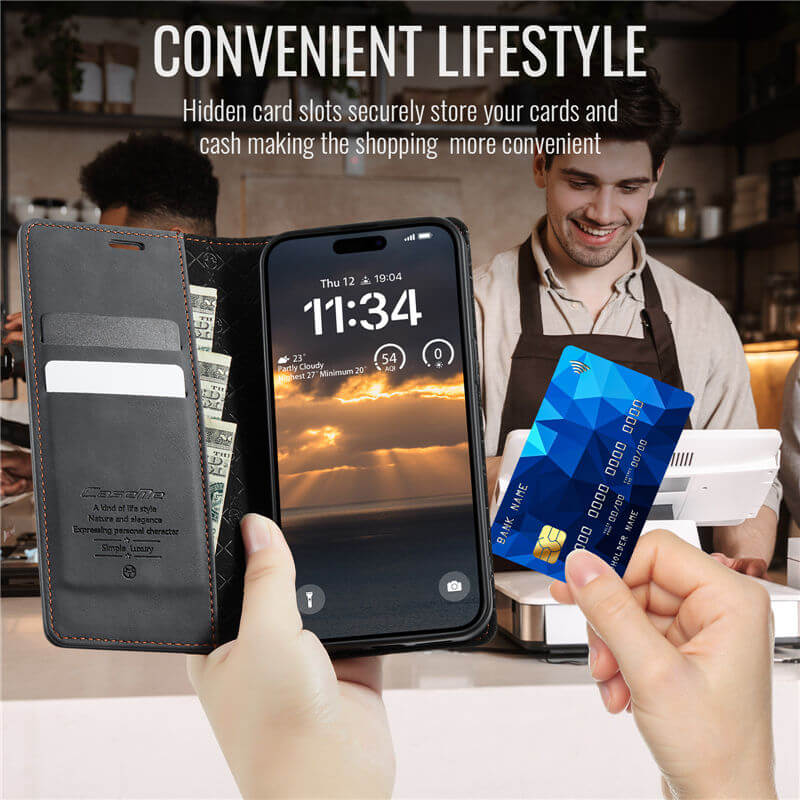 CaseMe iPhone 17 Pro Max Magnetic Wallet Case with RFID Blocking