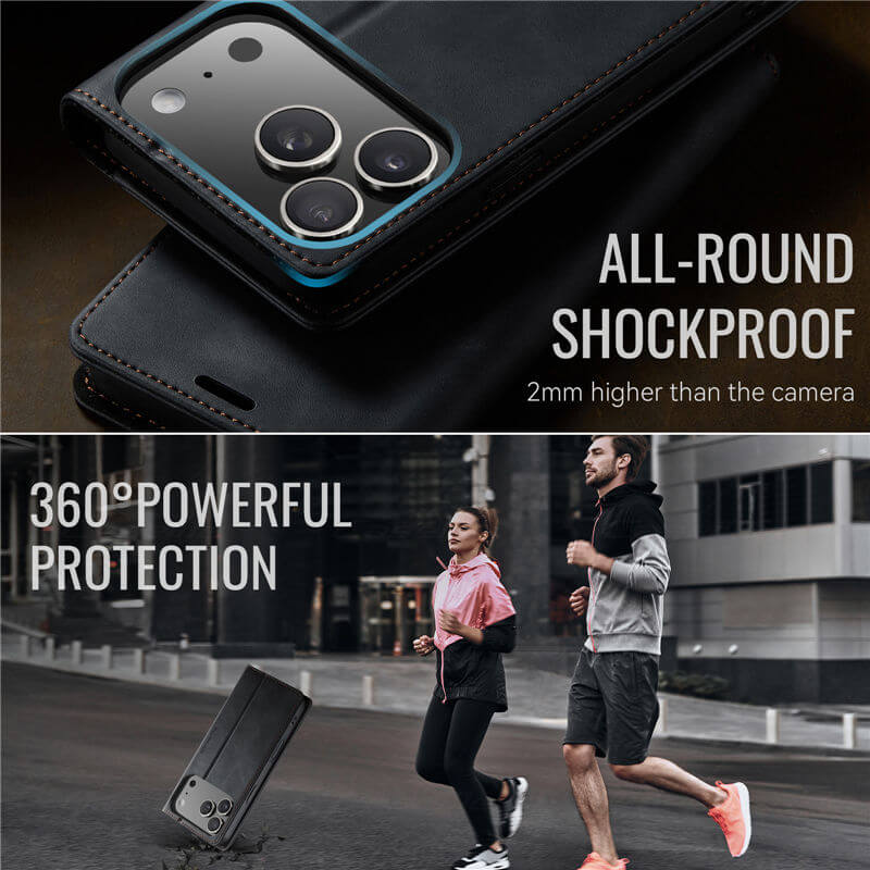 CaseMe iPhone 17 Pro Max Magnetic Wallet Case with RFID Blocking