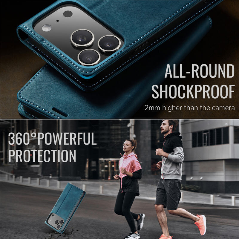 CaseMe iPhone 17 Pro Magnetic Wallet Case with RFID Blocking