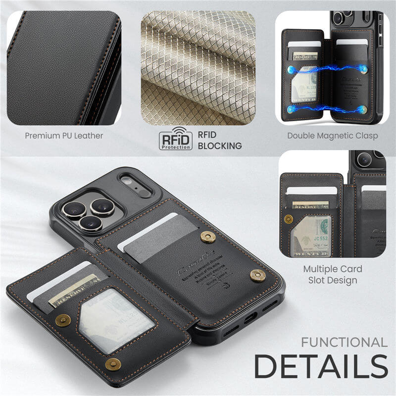 CaseMe iPhone 17 Pro RFID Blocking Card Holder Case