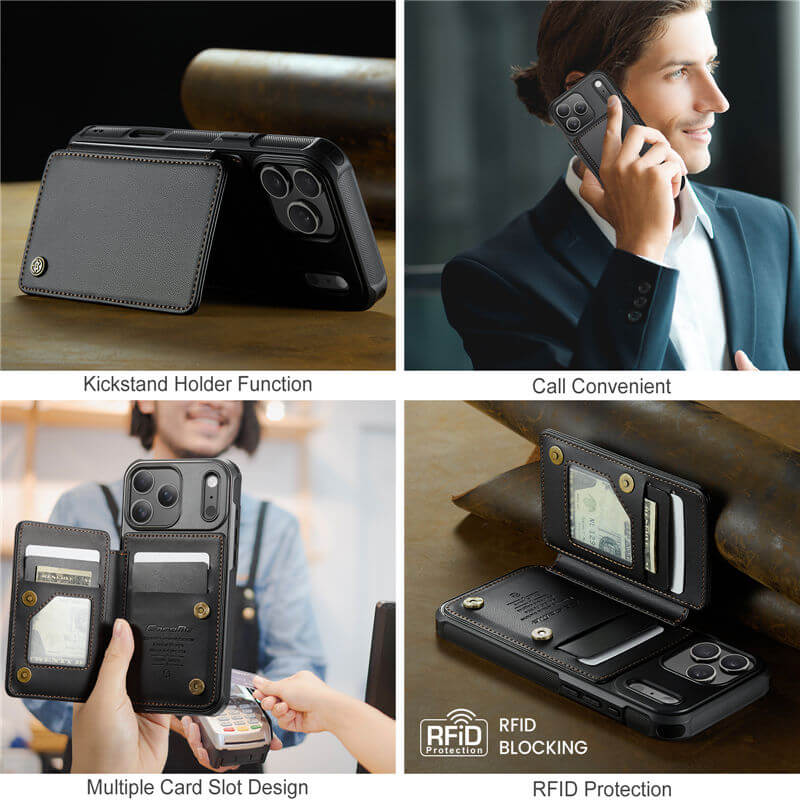 CaseMe iPhone 17 Pro RFID Blocking Card Holder Case