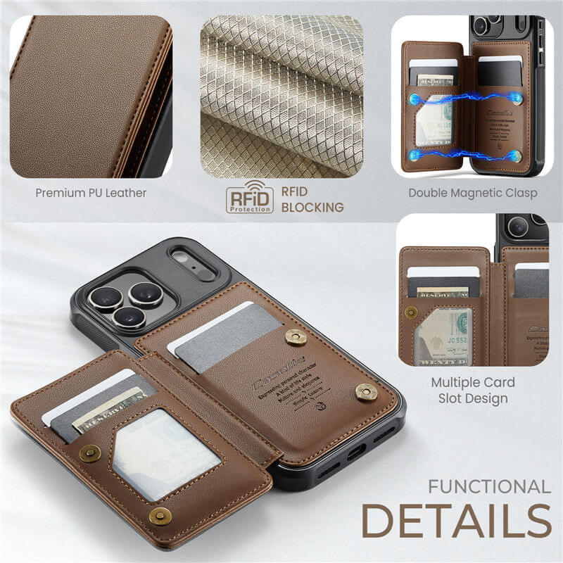 CaseMe iPhone 17 Pro RFID Blocking Card Holder Case