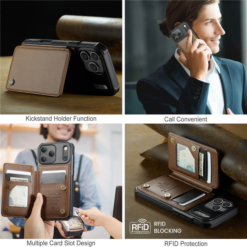CaseMe iPhone 17 Pro RFID Blocking Card Holder Case