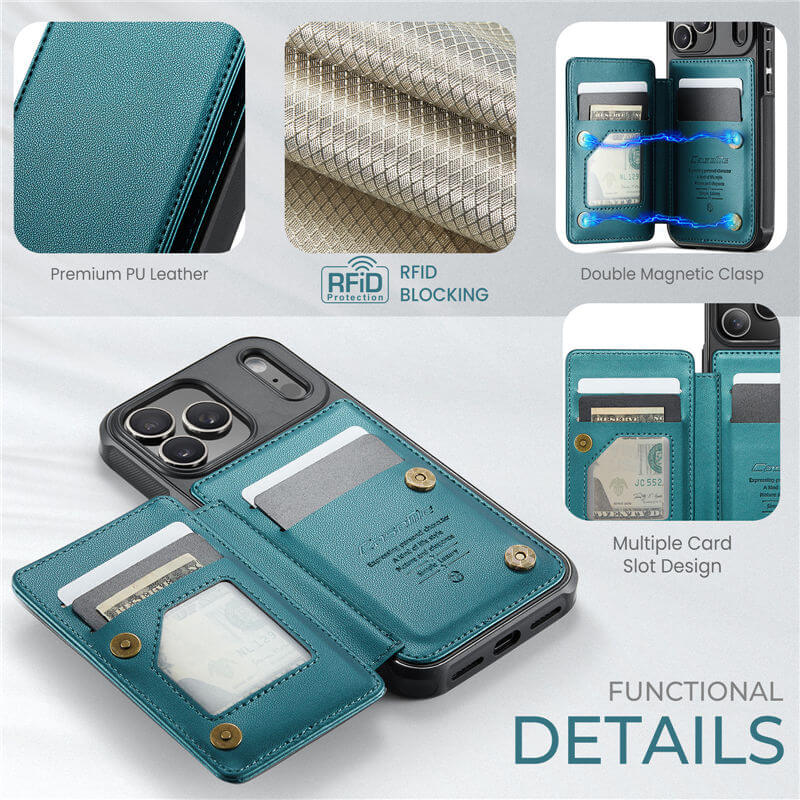 CaseMe iPhone 17 Pro Max RFID Blocking Card Holder Case