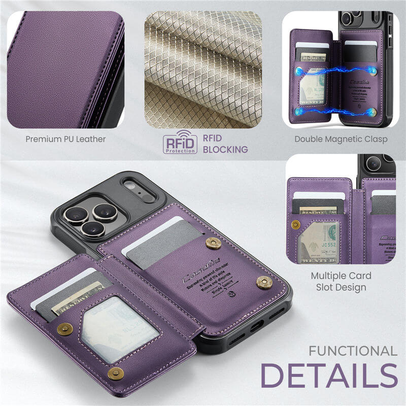 CaseMe iPhone 17 Pro RFID Blocking Card Holder Case