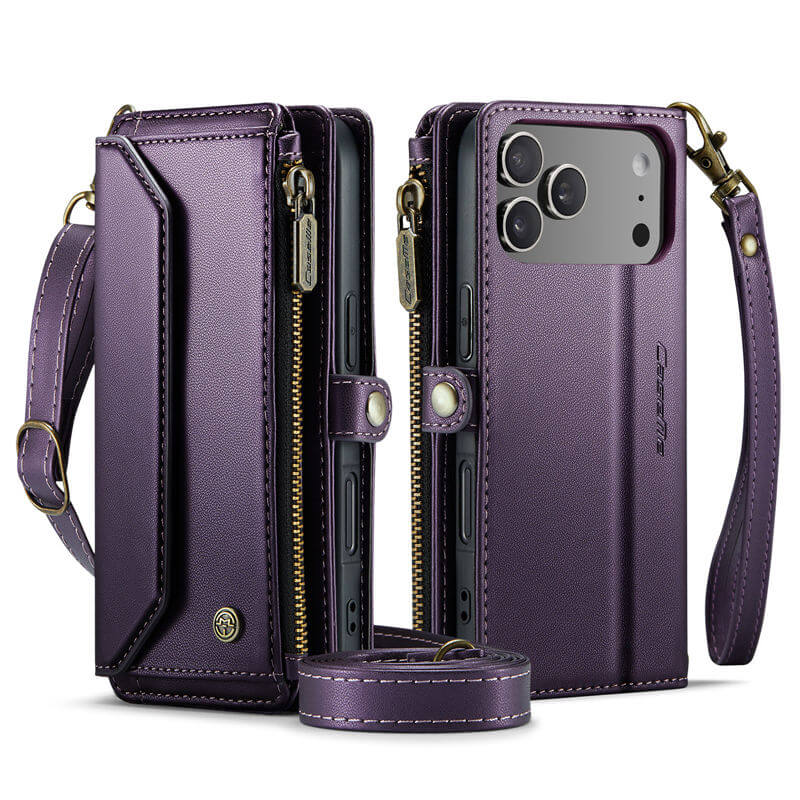 CaseMe iPhone 17 Pro Wallet RFID Blocking Crossbody Phone Case