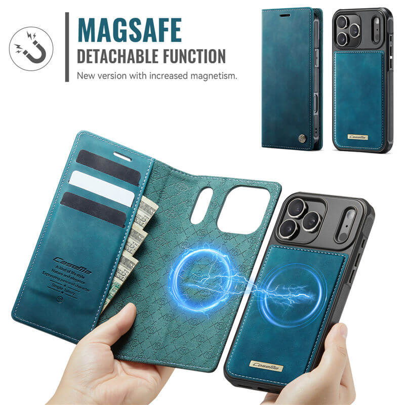 CaseMe iPhone 17 Pro Max 2-in-1 Magnetic Wallet Case