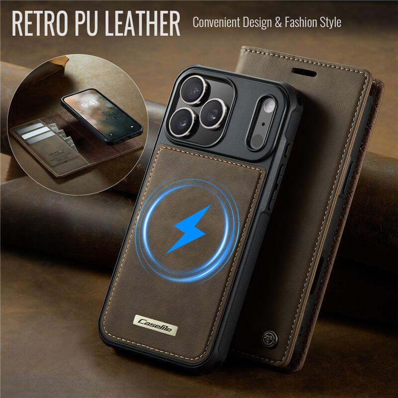 CaseMe iPhone 17 Pro 2-in-1 Magnetic Wallet Case