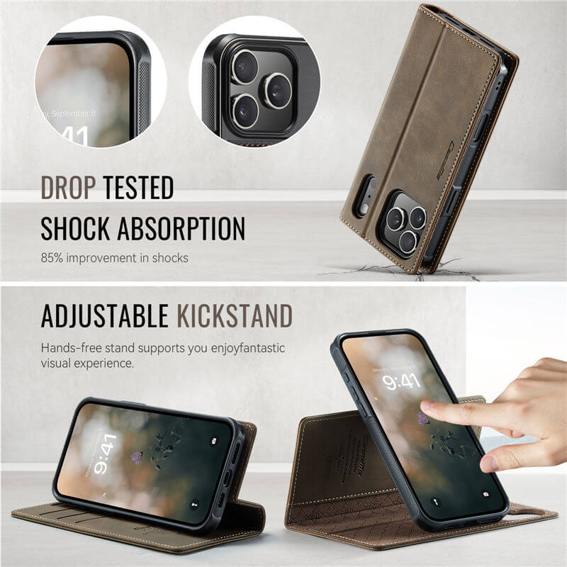 CaseMe iPhone 17 Pro 2-in-1 Magnetic Wallet Case