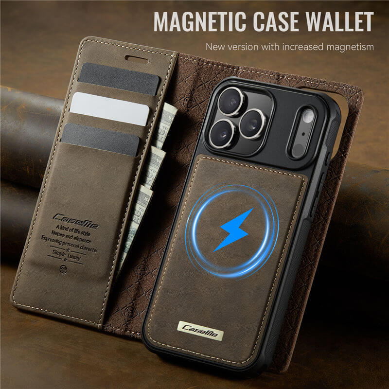 CaseMe iPhone 17 Pro 2-in-1 Magnetic Wallet Case