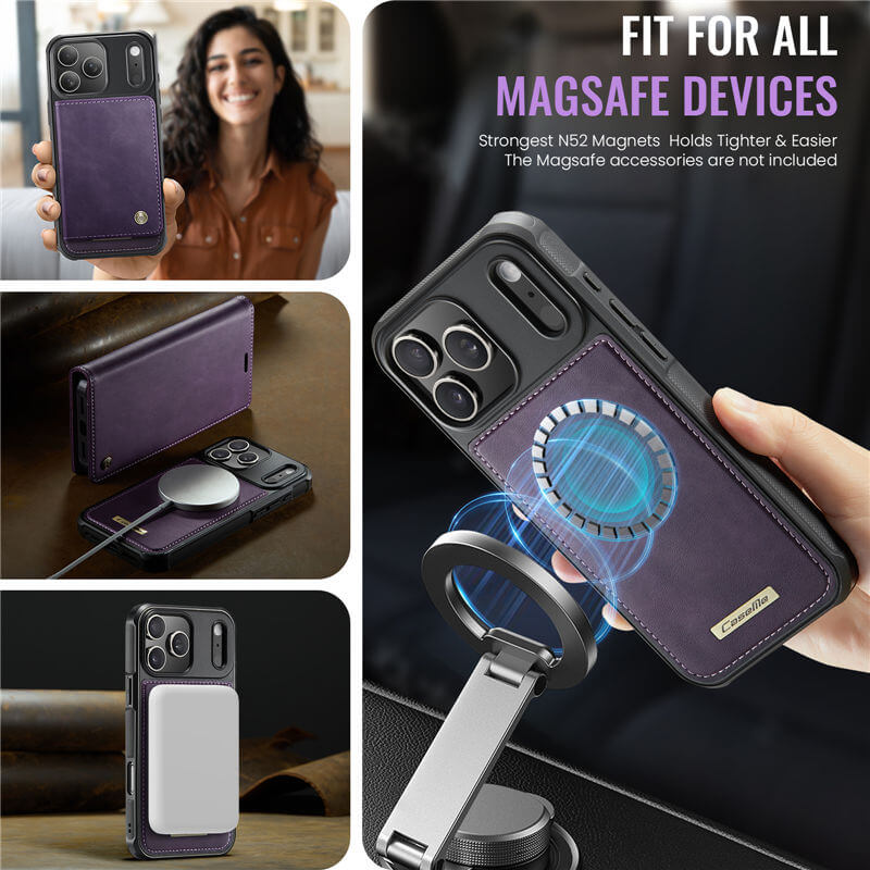 CaseMe iPhone 17 Pro 2-in-1 Magnetic Wallet Case