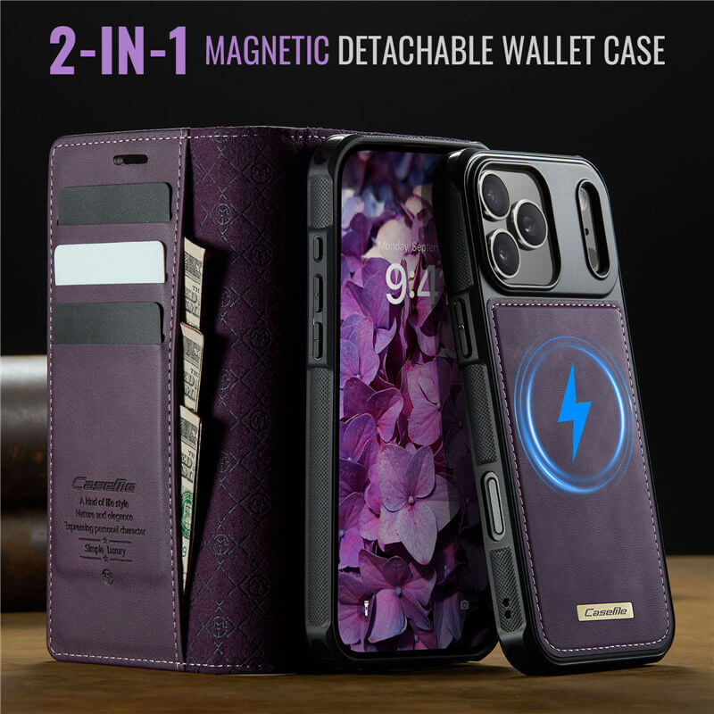 CaseMe iPhone 17 Pro 2-in-1 Magnetic Wallet Case