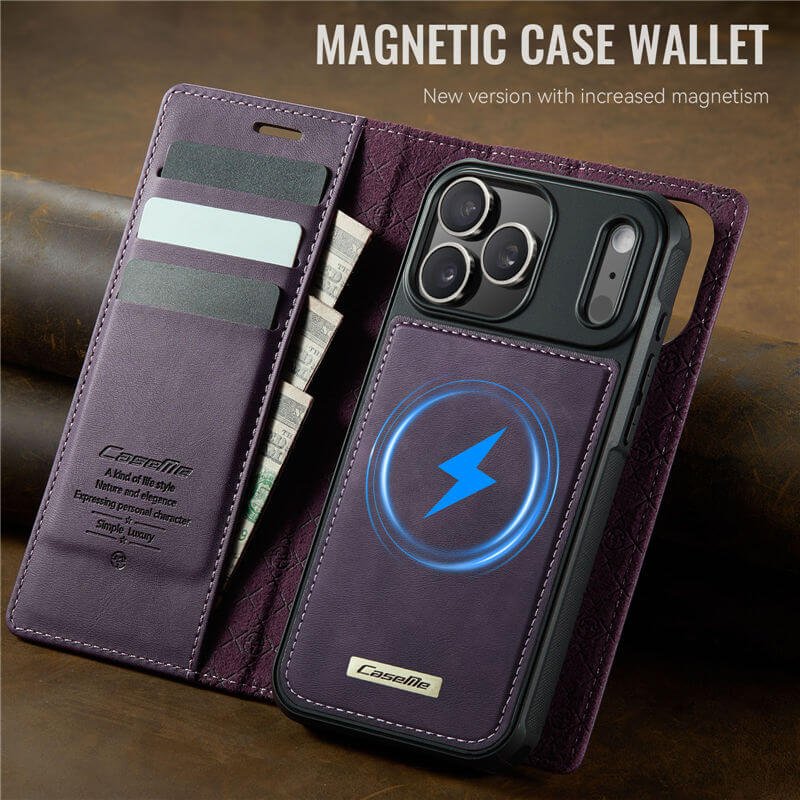 CaseMe iPhone 17 Pro 2-in-1 Magnetic Wallet Case