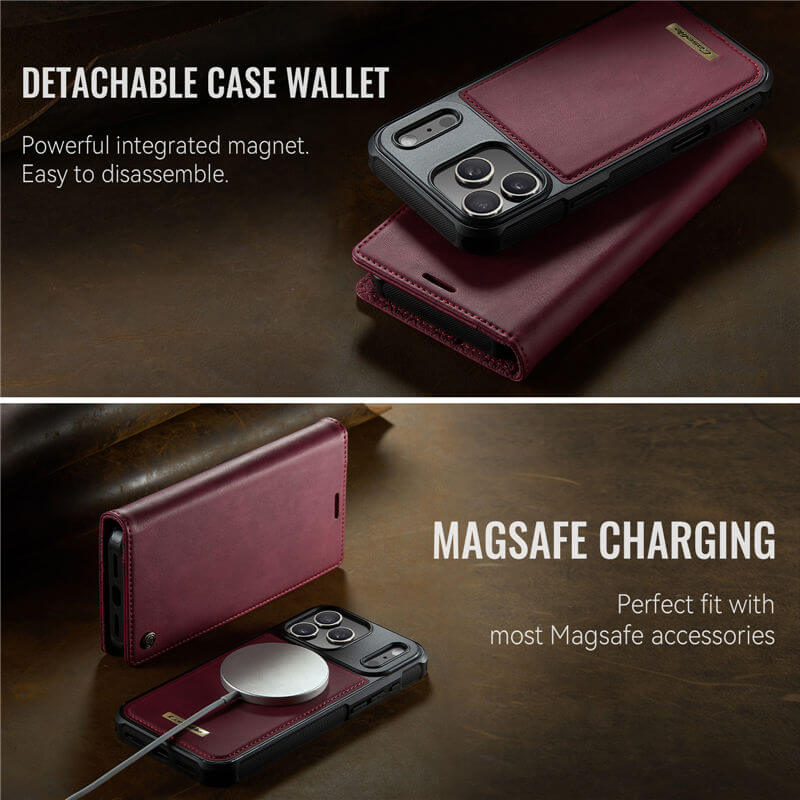 CaseMe iPhone 17 Pro 2-in-1 Magnetic Wallet Case