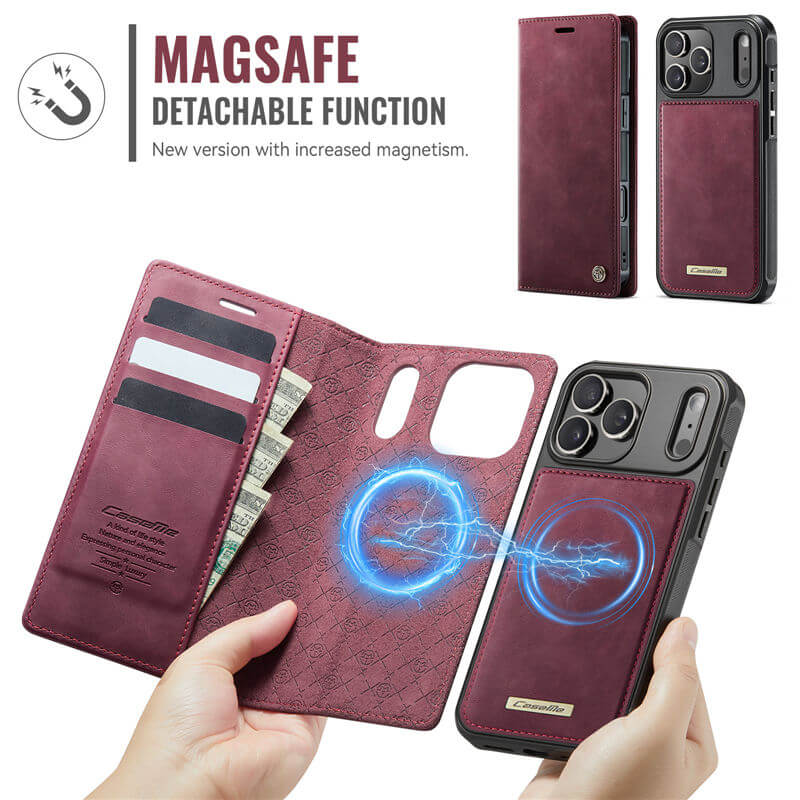 CaseMe iPhone 17 Pro 2-in-1 Magnetic Wallet Case