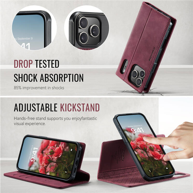 CaseMe iPhone 17 Pro 2-in-1 Magnetic Wallet Case